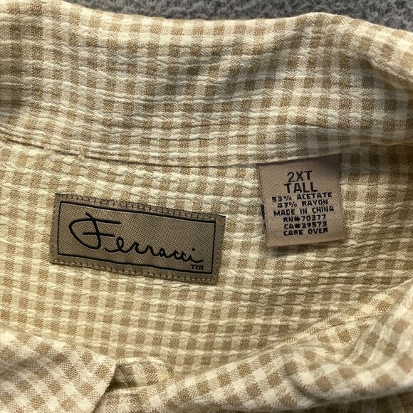 Ferracci Men's Short Sleeve Shirt Rayon Size 2XLT,Pocket - Picture 4 of 8